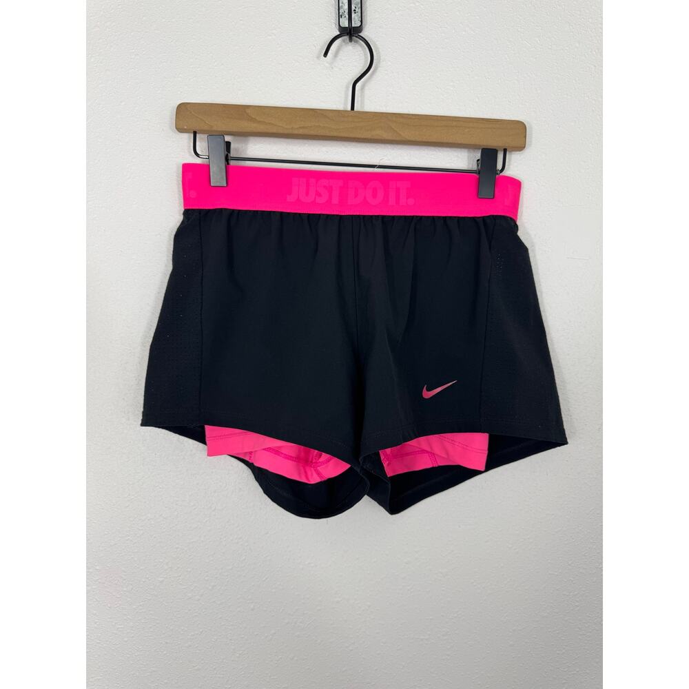 Nike Dri-FIT Just Do It Running Shorts Black Pink Size XS